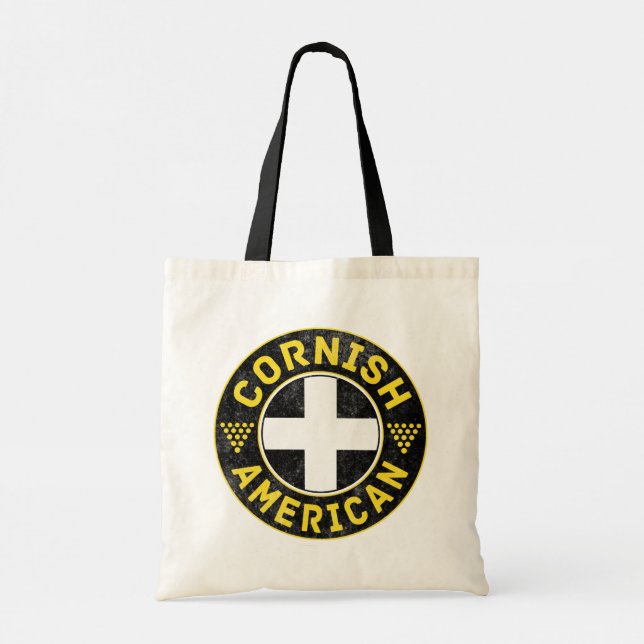 Cornish American Flagga Tote Bag Tygkasse (Baksida)