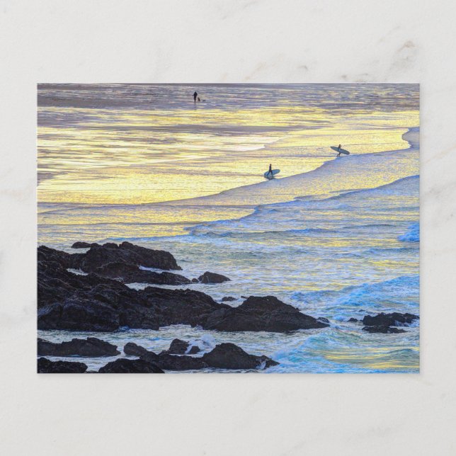 Cornish Beach Sunset Helg Vykort (Framsida)