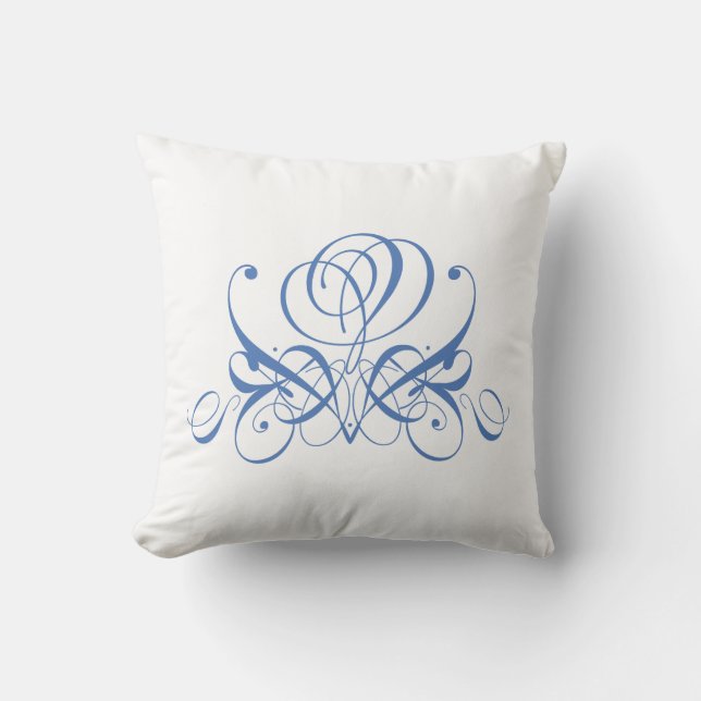 Cornish Blue Flourish Ro Kudde (Framsida)