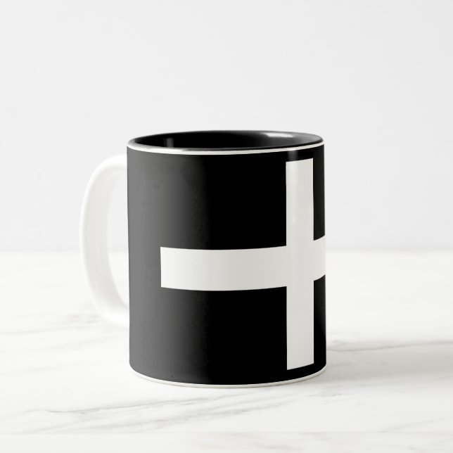 Cornish Flagga (Cornwall) (England, Förenade kunga Två-Tonad Mugg (Framsida vänster)