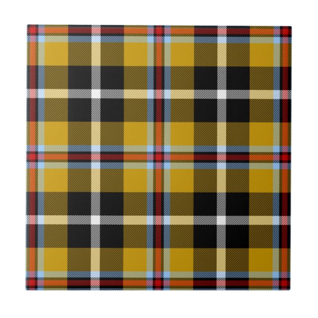 Cornish National Tartan Gult and Black Play Kakelplatta (Framsidan)