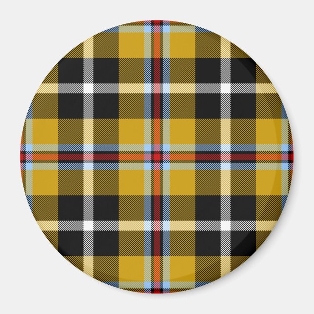 Cornish National Tartan Gult and Black Play Magnet (Framsidan)