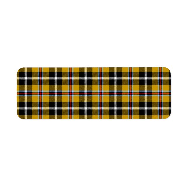 Cornish National Tartan Gult and Black Play Returadress Etikett (Framsidan)
