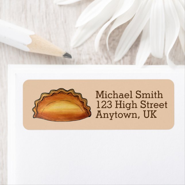 Cornish Pasty UK British Kött Paj Savory Pastry Returadress Etikett (Insitu)