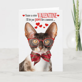 Cornish Rex Cat Kattdjur Humor Valentine Day Helgkort