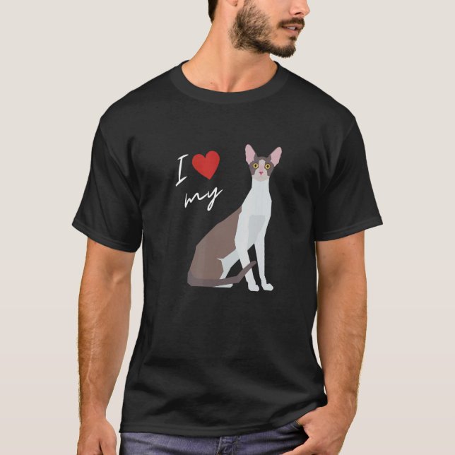 Cornish Rex Cat Mamma för katt T Shirt (Framsida)