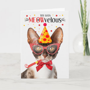 Cornish Rex Cat MEOWvelous Birthday Kort