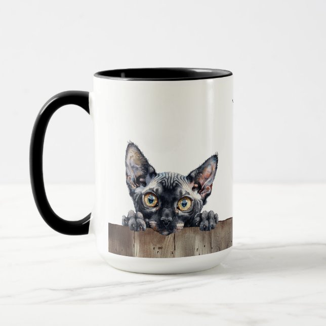 Cornish Rex Cat Mugg (Vänster)