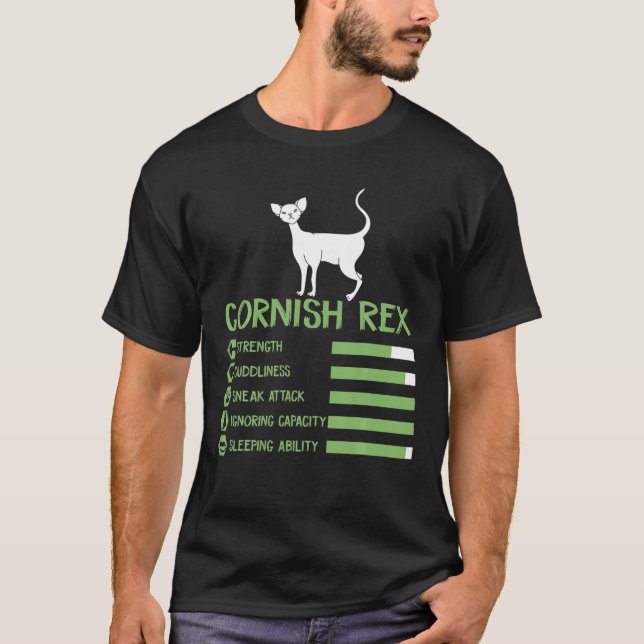 Cornish Rex, Cute Cornish Rex Cat T Shirt (Framsida)