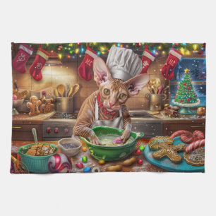 Cornish Rex Julbakning: Festiv jul Kökshandduk