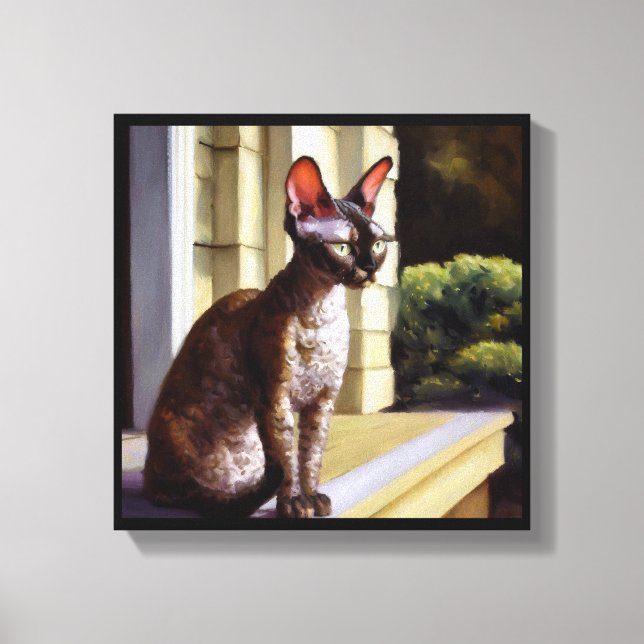 Cornish Rex Katt  Canvastryck (Framsida)