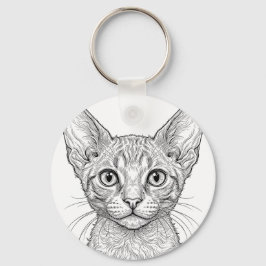 Cornish Rex Katt Nyckelring