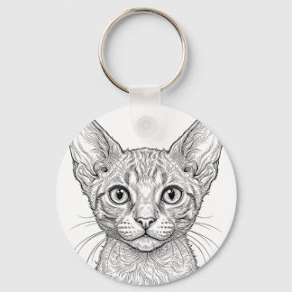 Cornish Rex Katt Nyckelring