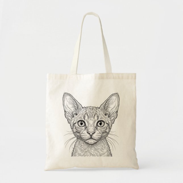 Cornish Rex Kittel Vit Väska (Framsidan)