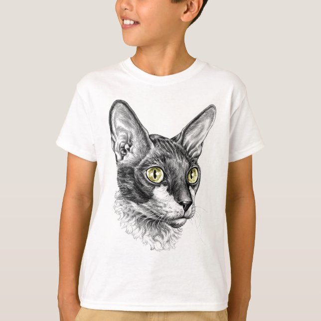Cornish Rex Sketch Tee Shirt (Framsida)