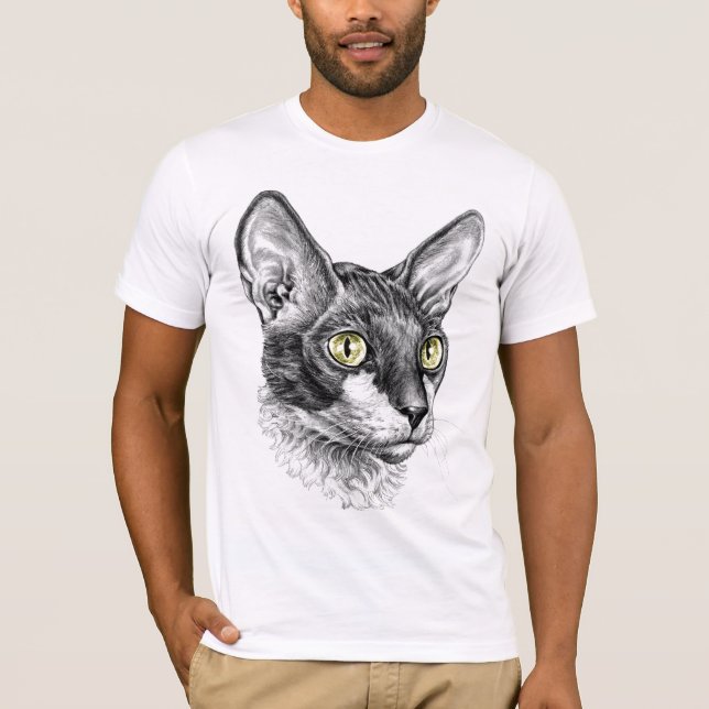 Cornish Rex skissar T Shirt (Framsida)