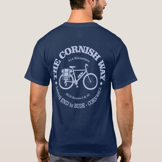 Cornish Way (cykling) T Shirt (Baksida)