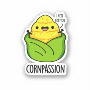 Cornpassion Funny Compassionate Maj Pun Klistermärken