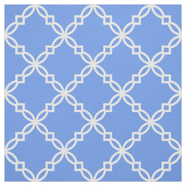 CornroBlue, White Finare Moroccan Quatrefoil Tyg (Provkarta)