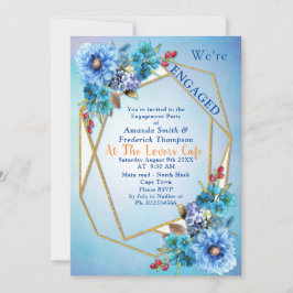 Cornros Blues in Watercolor Förlovning Inbjudningar