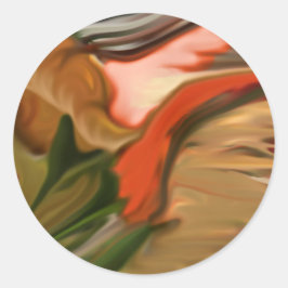 Cornucopia Abstrakt Art Runt Klistermärke