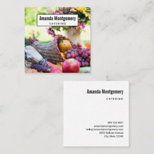 Cornucopia Autumn Harvest Chef's Bord Fyrkantigt Visitkort