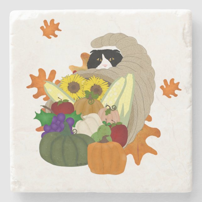 Cornucopia Cat Stone Underlägg (Framsidan)