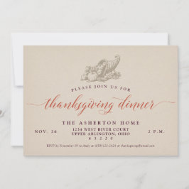 Cornucopia Classia Thanksgiving Inbjudningar
