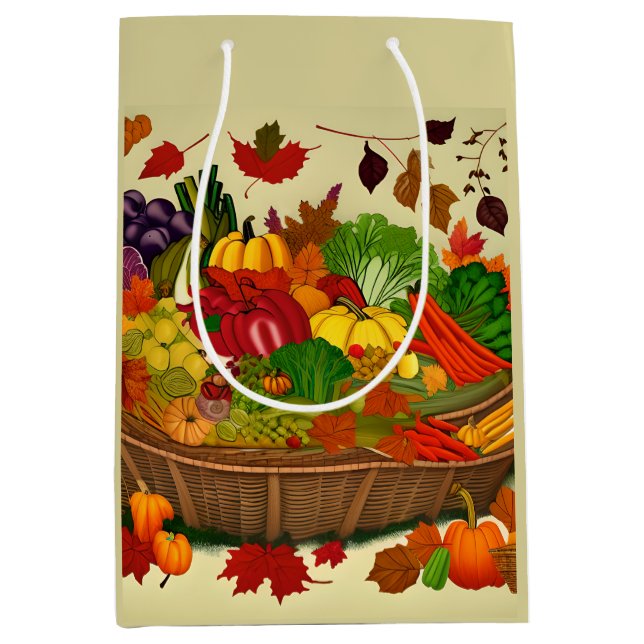 Cornucopia fullt av grönsaker (Framsidan)