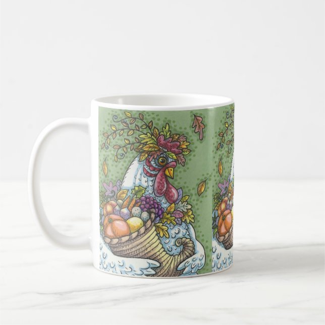 CORNUCOPIA HEN, THANKSGIVING CHICKEN CLASSIC MUGG (Vänster)