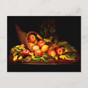 Cornucopia med äpplen vykort