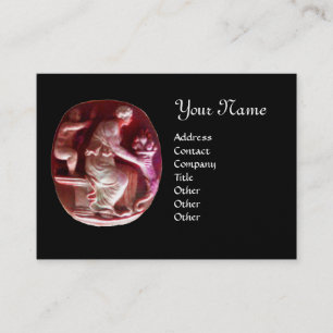 CORNUCOPIA MONOGRAM,Antique Red Black Visitkort