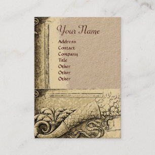 CORNUCOPIA MONOGRAM, Brown Kraft Papper Visitkort