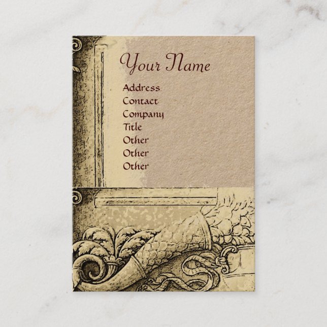 CORNUCOPIA MONOGRAM, Brown Kraft Papper Visitkort (Framsida)