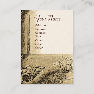 CORNUCOPIA MONOGRAM Brown Sepia White Visitkort