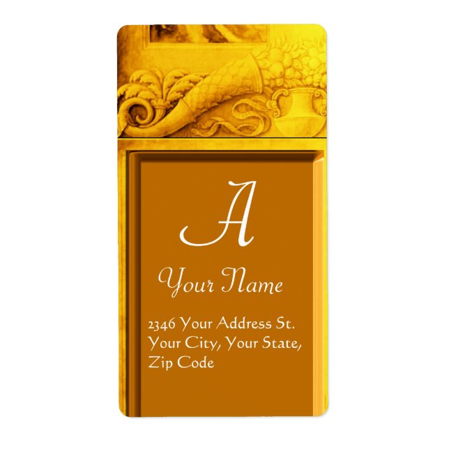 CORNUCOPIA MONOGRAM , guld gult Fraktsedel (Framsidan)