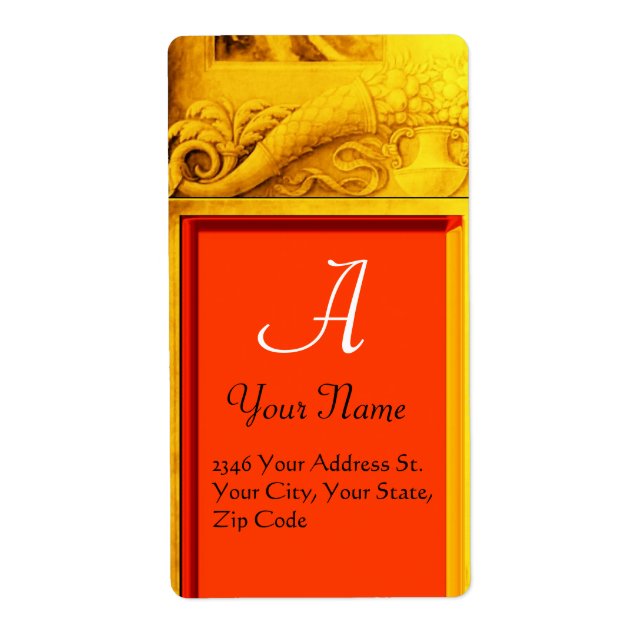 CORNUCOPIA MONOGRAM, guld gult orange Fraktsedel (Framsidan)