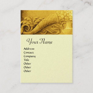 CORNUCOPIA MONOGRAM , guld gult Visitkort
