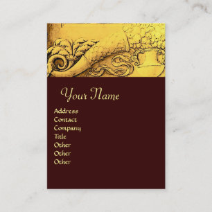 CORNUCOPIA MONOGRAM, gulten guld, brun Visitkort