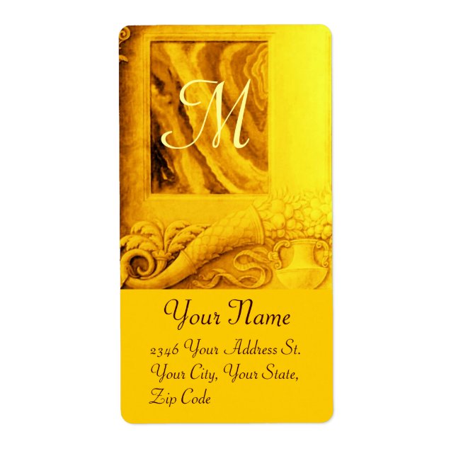 CORNUCOPIA MONOGRAM , ljusbrun guld-gult Fraktsedel (Framsidan)