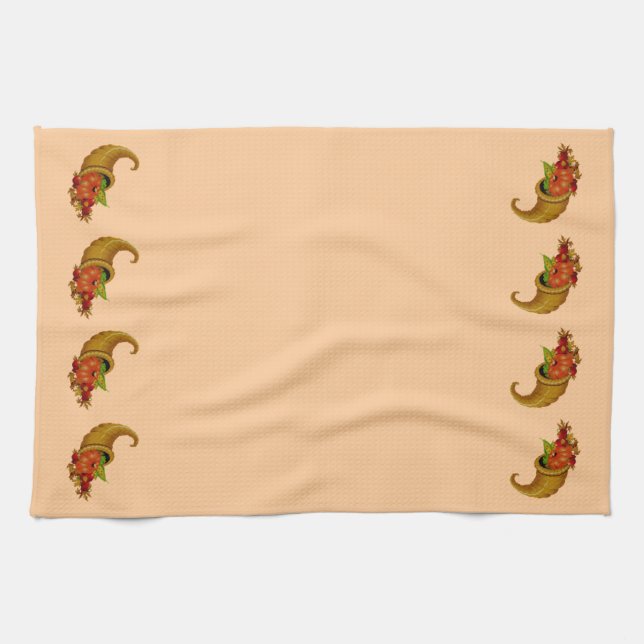 Cornucopia Row Peach Kitchen Towels Kökshandduk (Horisontell)