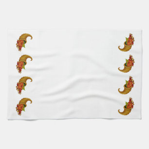 Cornucopia Row White Kitchen Towels Kökshandduk