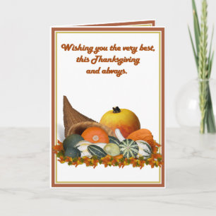 Cornucopia with Fall Gourds Helgkort