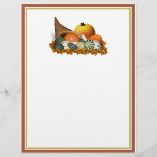 Cornucopia with Fall Gourds Reklamblad