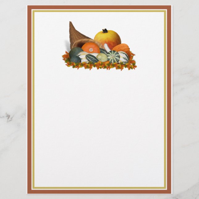 Cornucopia with Fall Gourds Reklamblad (Framsidan)