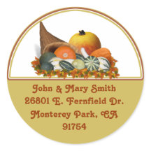 Cornucopia with Fall Gourds