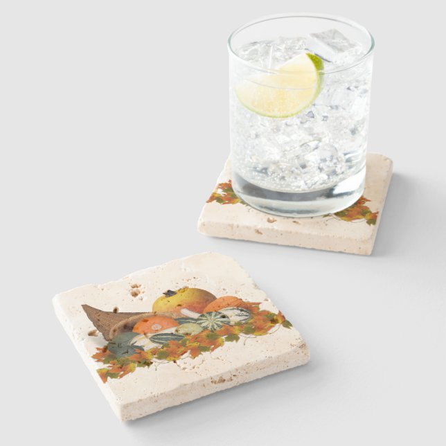 Cornucopia with Fall Gourds Stenunderlägg (Sidan)