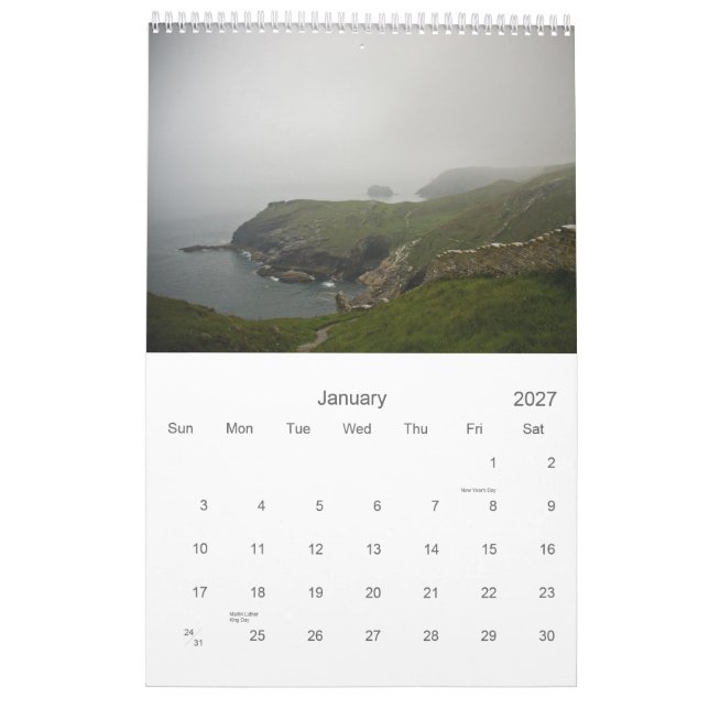 Cornwall 2011 kalender (Jan 2027)