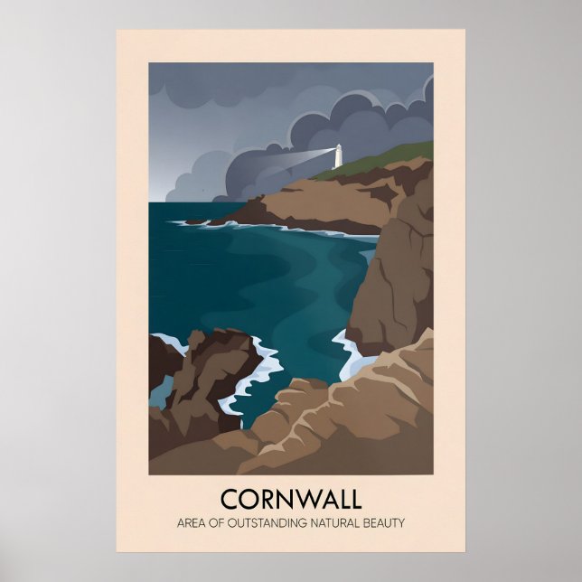 Cornwall AONB Reseskylat Affisch (Framsidan)