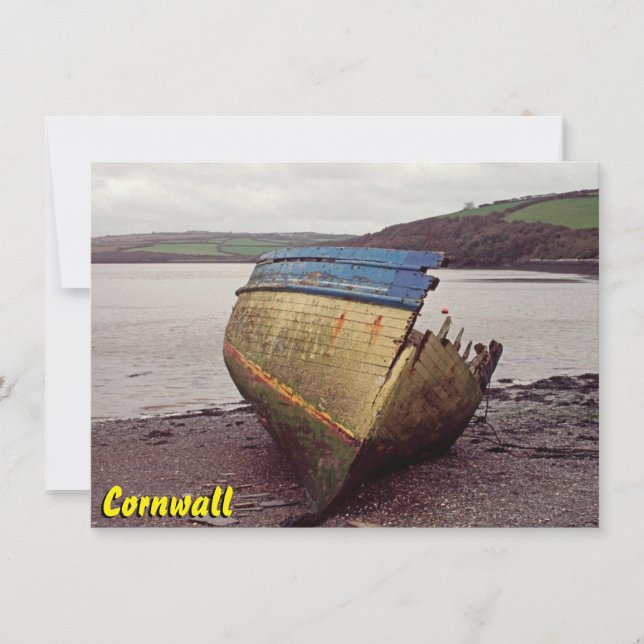 Cornwall boat-vraket Card (Framsida)